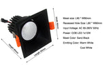 Anti-glare LED Downlight 12w COB High Brightness Led Spot Light For Living Room Embedded Ceiling Lamp Square Light AC85-265V