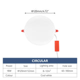 LED Panel Lights 10W 18W 24W 36W Recessed Downlight Ceiling Open Hole Adjustable Cool White Home Decor Bedroom Indoor Light