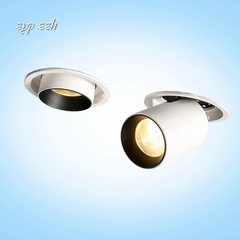 Dimmable Recessed Folding Rotation 360° LED Downlights 12W 18W 24W COB LED Ceiling Spot lights AC85~265V Background Painting Lamp