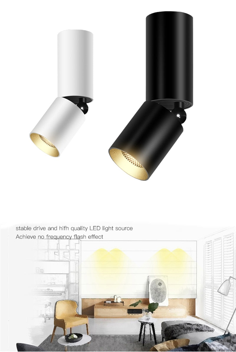 Led Surface Mounted Ceiling Downlight 3W 7W 10W ,Adjustable 360 degrees Spot light for indoor Foyer,Living Room Kitchen