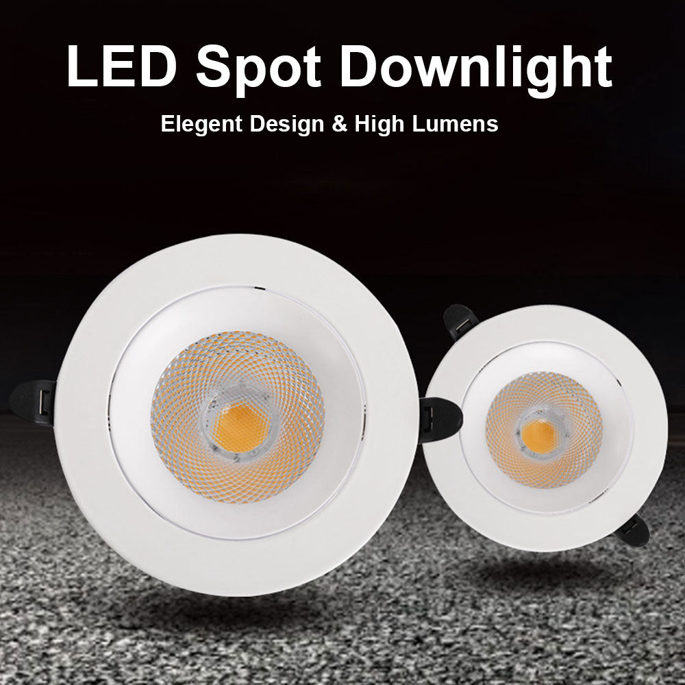 Recessed LED Downlight 5W 10W 15W 20W 30W Adjustable Spot LED Ceiling Down light 90-260V Dimmable LED Spotlight