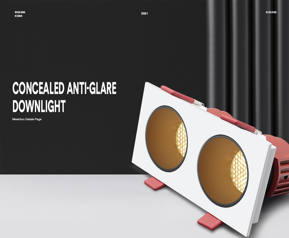 DBF 2021 New Honeycomb Nest LED Ceiling Spot Lights 14W 24W 30W Angle Adjustable Recessed Downlight for Living room Bedroom