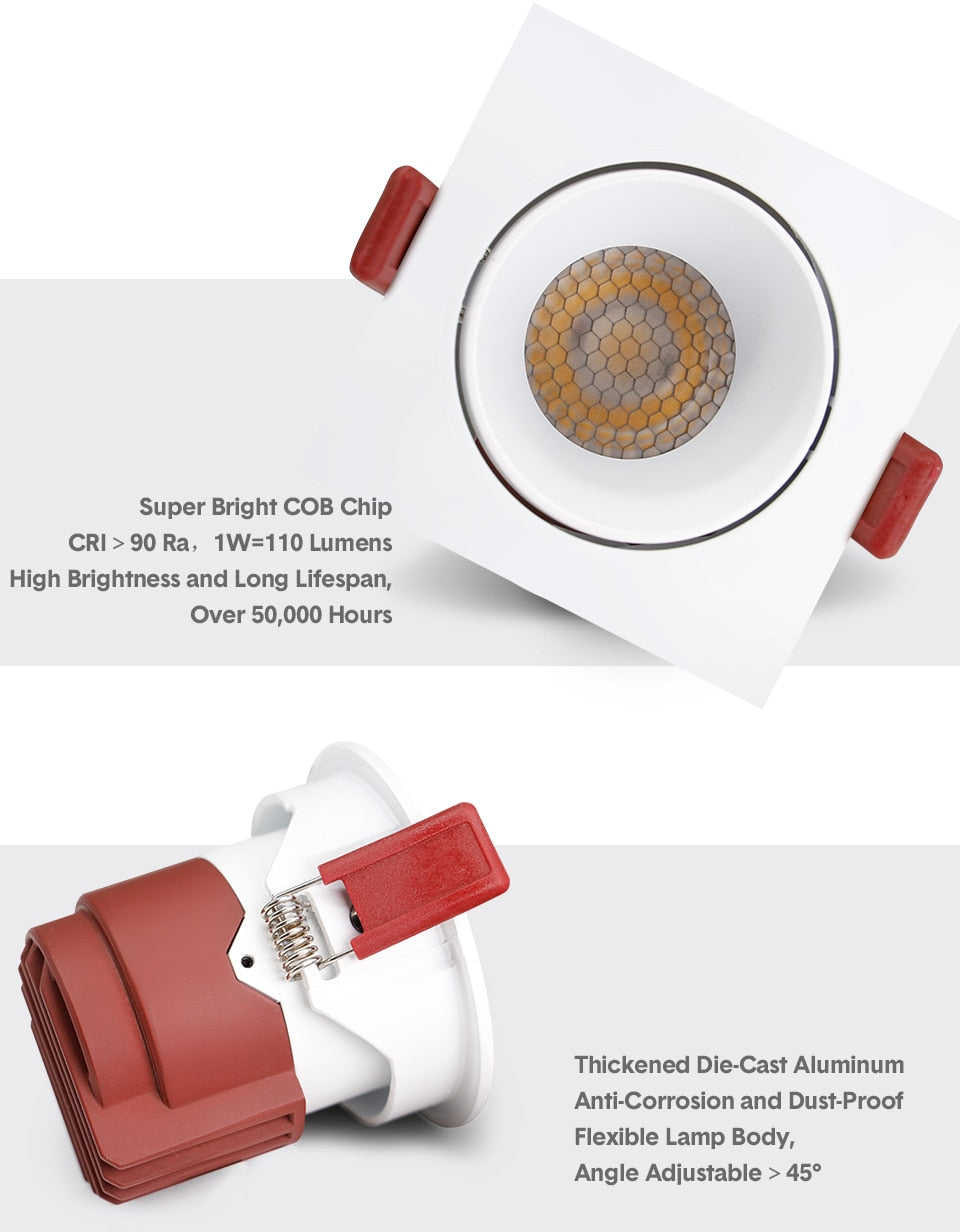 DBF 2021 New Honeycomb Nest LED Ceiling Spot Lights 14W 24W 30W Angle Adjustable Recessed Downlight for Living room Bedroom