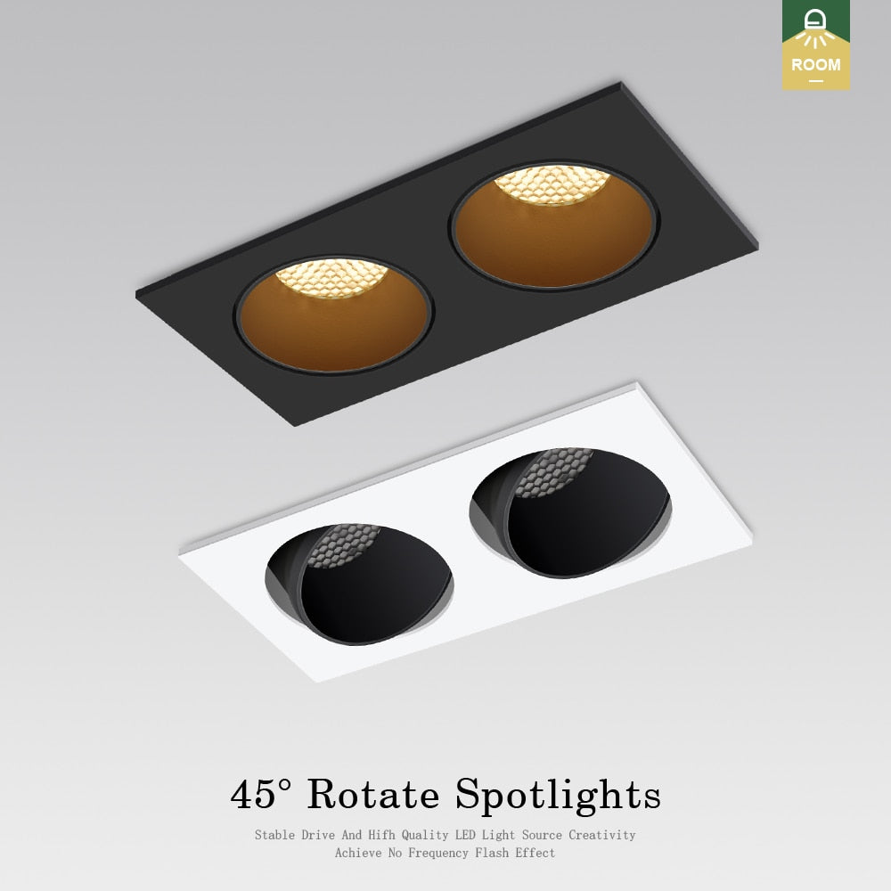 DBF 2021 New Honeycomb Nest LED Ceiling Spot Lights 14W 24W 30W Angle Adjustable Recessed Downlight for Living room Bedroom