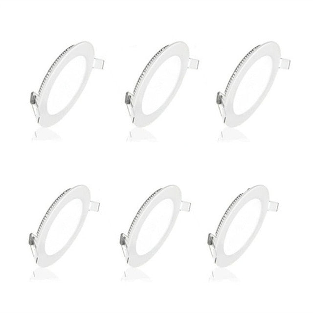 Led Panel Light 6W 6pcs/lot Round Square LED Spot light 9W 220V ceiling light Indoor Recessed Downlight 3W 4W for Home Hotel