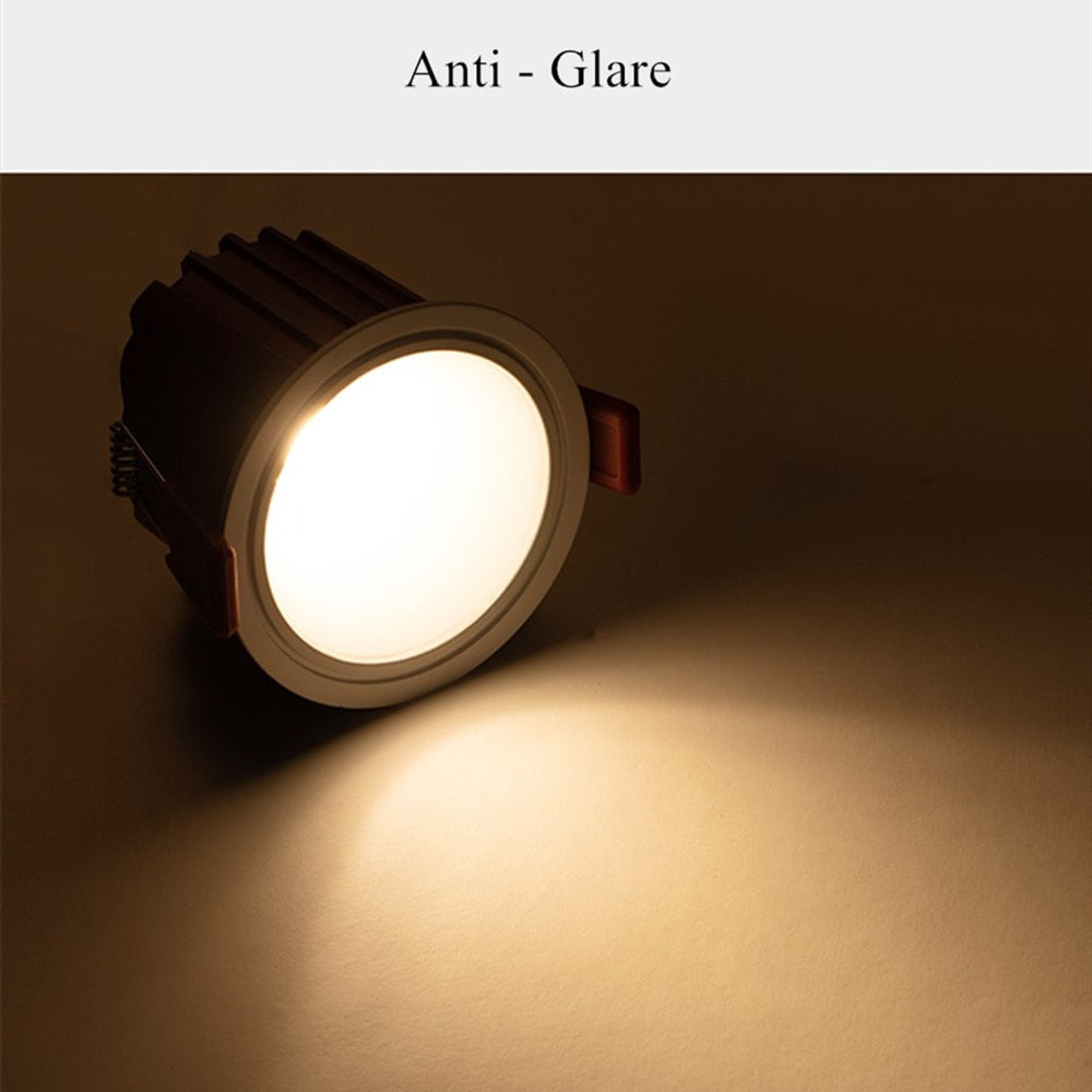 Anti Glare LED COB Recessed Downlight 7W 12W Spot Lights Natural White Warm White Background LED Ceiling Spot Light