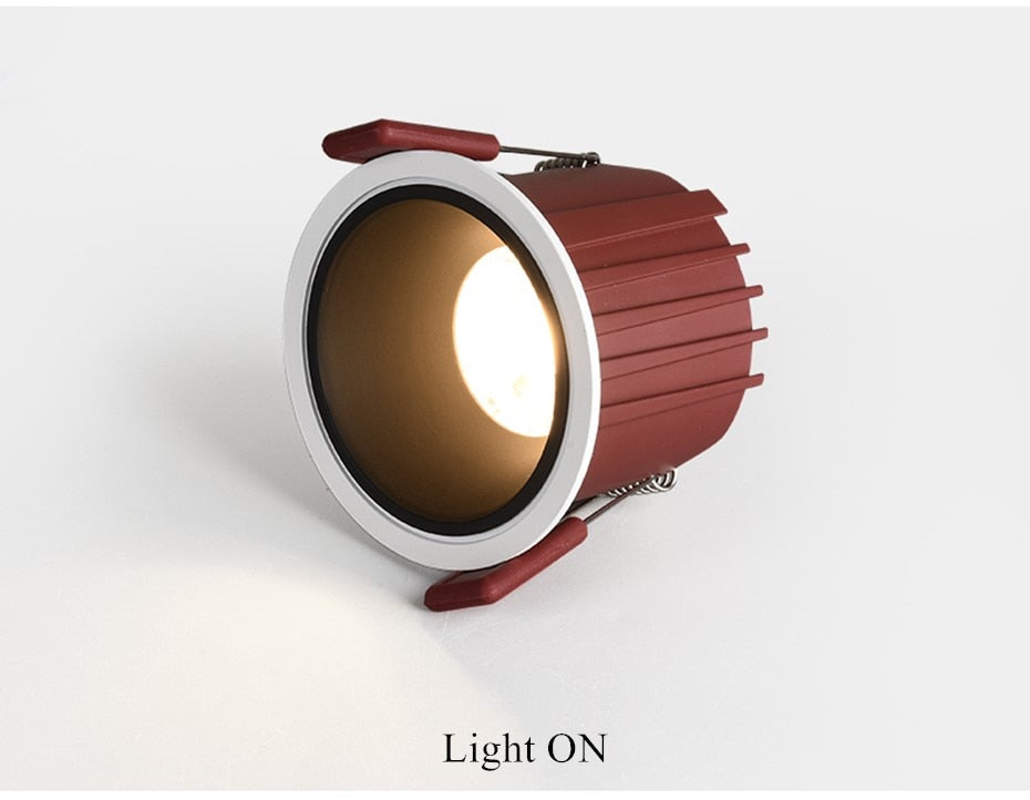 Anti Glare LED COB Recessed Downlight 7W 12W Spot Lights Natural White Warm White Background LED Ceiling Spot Light