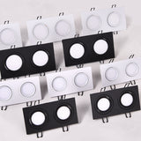 Bright Square Recessed LED Dimmable Square Downlight COB 7W 10W 14W 20W Black LED Spot light Ceiling Lamp AC 110V 220V