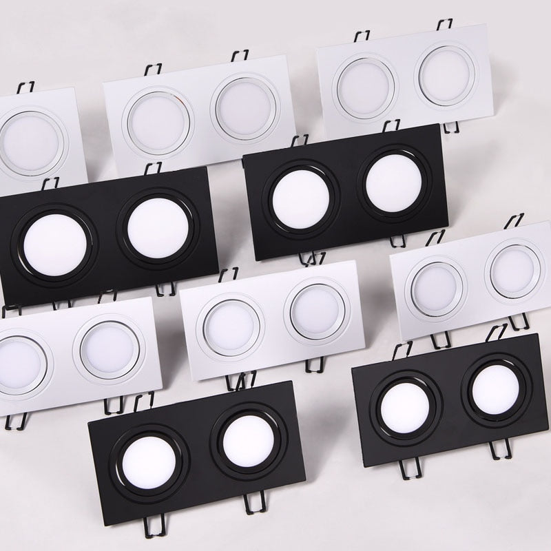 Bright Square Recessed LED Dimmable Square Downlight COB 7W 10W 14W 20W Black LED Spot light Ceiling Lamp AC 110V 220V
