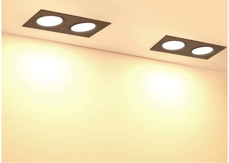 Bright Square Recessed LED Dimmable Square Downlight COB 7W 10W 14W 20W Black LED Spot light Ceiling Lamp AC 110V 220V