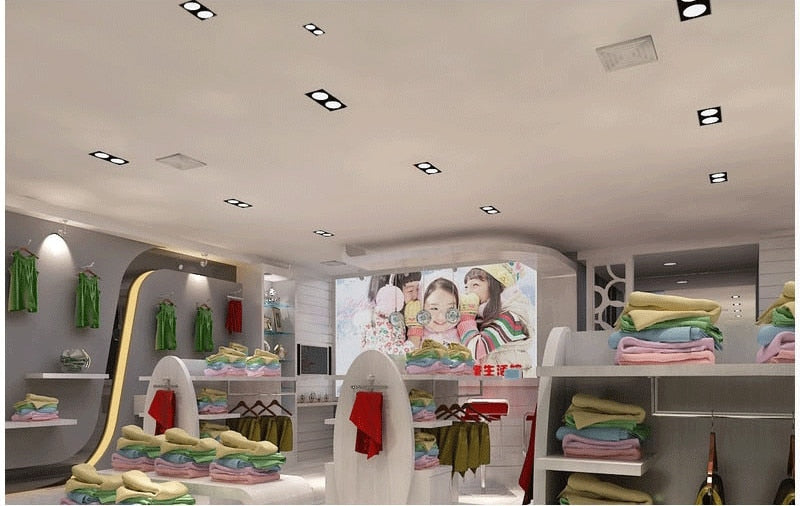 Bright Square Recessed LED Dimmable Square Downlight COB 7W 10W 14W 20W Black LED Spot light Ceiling Lamp AC 110V 220V