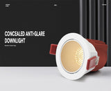 DBF 2021 New Deep-Glare LED Ceiling Spot Light 7W 12W 15W Angle Adjustable Dimmable Embedded Downlight for Living room Bedroom