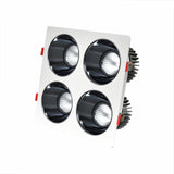 Anti Glare Ceiling Recessed LED COB Downlights Angle Adjustable 4 Heads 28W 48W 60W 80W Spot Light Home Indoor Bedroom 110V 220V