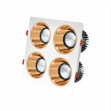 Anti Glare Ceiling Recessed LED COB Downlights Angle Adjustable 4 Heads 28W 48W 60W 80W Spot Light Home Indoor Bedroom 110V 220V