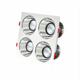 Anti Glare Ceiling Recessed LED COB Downlights Angle Adjustable 4 Heads 28W 48W 60W 80W Spot Light Home Indoor Bedroom 110V 220V