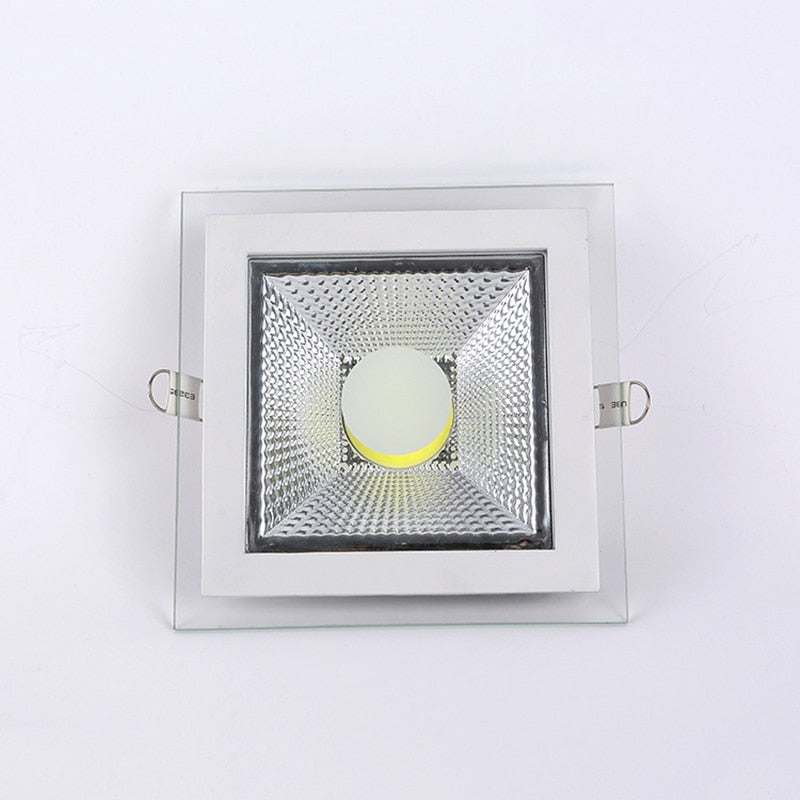 Round/Square Glass LED Downlight Recessed 25W COB LED Panel Light Spot Ceiling Down Light AC85-265V Driver Include