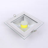 Round/Square Glass LED Downlight Recessed 25W COB LED Panel Light Spot Ceiling Down Light AC85-265V Driver Include