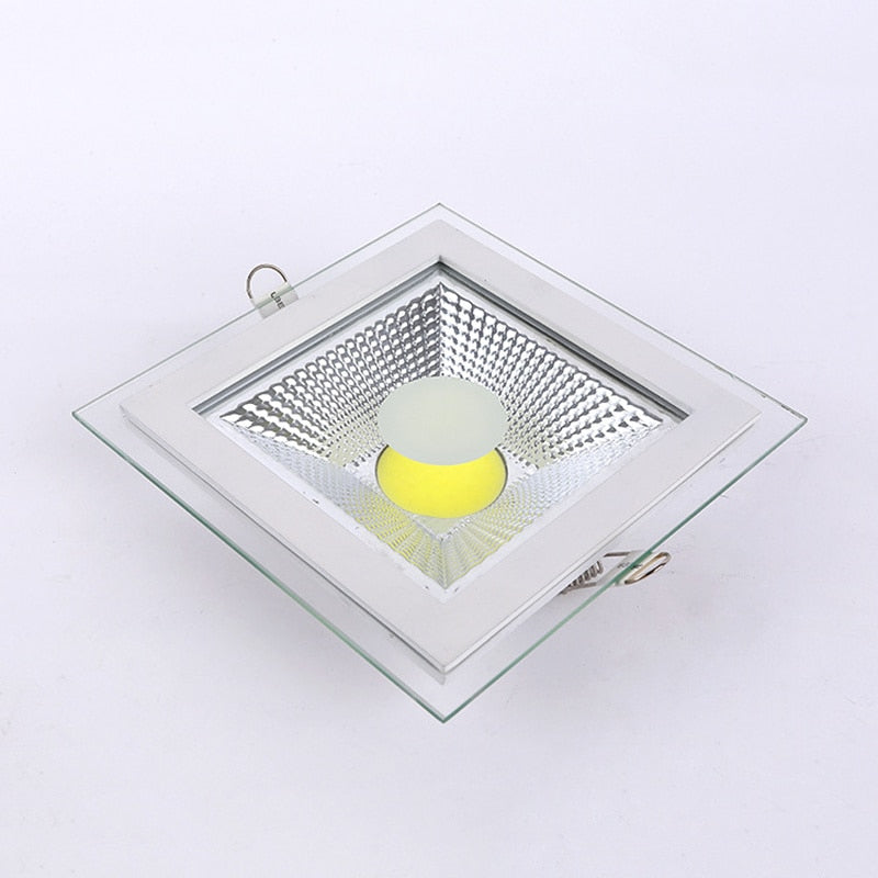 Round/Square Glass LED Downlight Recessed 25W COB LED Panel Light Spot Ceiling Down Light AC85-265V Driver Include