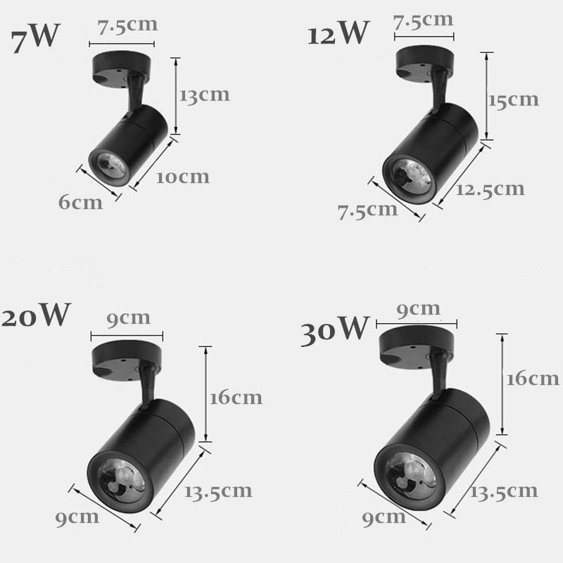 Led COB lamp LED Downlights 7W 12W 20W 30W Surface Mounted LED Ceiling Lamps Spot Light Rotation LED Lamp