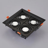 LED Spotlight Super Bright 40W 4-Head COB Recessed Square Dimmable Downlight for Ceiling Decoration AC85-265V