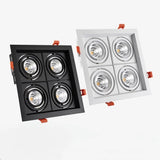 LED Spotlight Super Bright 40W 4-Head COB Recessed Square Dimmable Downlight for Ceiling Decoration AC85-265V