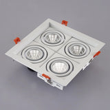 LED Spotlight Super Bright 40W 4-Head COB Recessed Square Dimmable Downlight for Ceiling Decoration AC85-265V