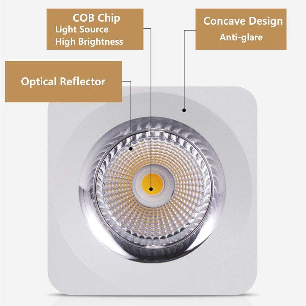 Led Downlight 110V 220V Surface Mounted Ceiling Downlight Spot Led COB 10W 20W Living Room Office Coffee Stores Spot Lighting