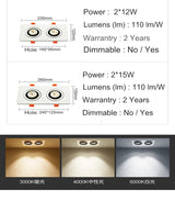 360 Angle Rotatable LED COB Recessed Downlight 10W 14W 20W 24W LED Ceiling Spot Light for Picture TV Background AC110V 220V