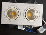 Led downlight double white square Dimmable light COB Ceiling Spot Light 2x10W ceiling recessed Lights Indoor Lighting