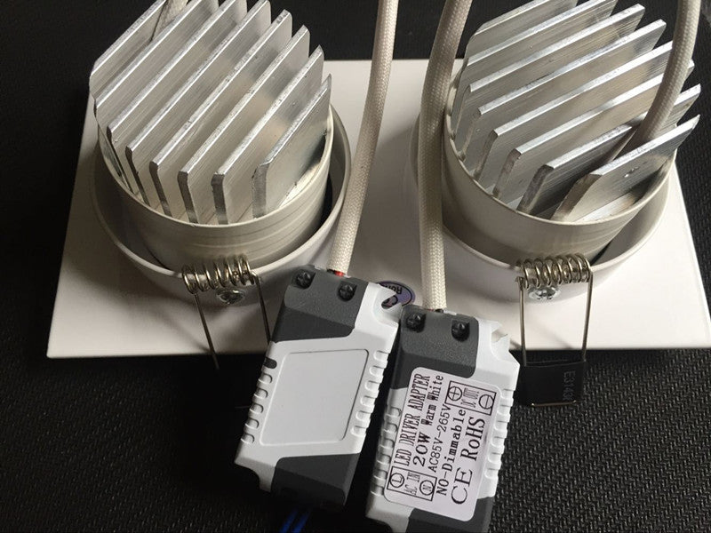 Led downlight double white square Dimmable light COB Ceiling Spot Light 2x10W ceiling recessed Lights Indoor Lighting