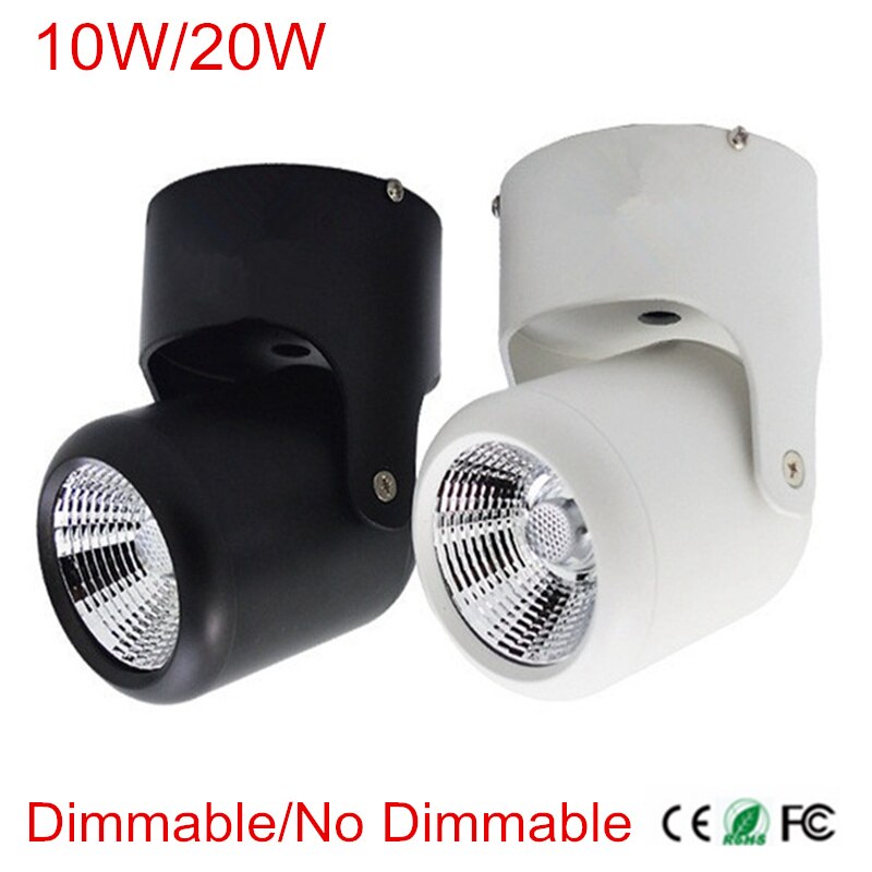 Dimmable 10W 20W Super Bright Spot light 180 Degree Rotation Ceiling Lamp AC85-265V Led Downlights Surface Mounted LED DownLight