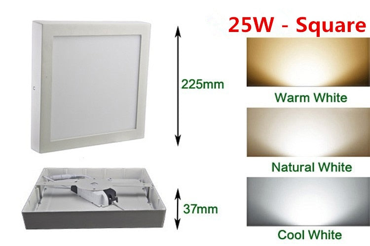 2018 new LED Downlight 9W 15W 25W Square Led Panel Light Surface Mounted Led Downlight + Drivers