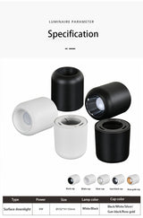 Saiyo Led Downlight Surface Mounted Lamp 110V 220V Ceiling lamp 8W Aluminum Down Light Bedroom Kitchen Indoor Lighting