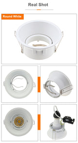 Anti-Glare Round/Square MR16/GU10 Housing Led Spot Light Bulb Holder Recessed Light Fixtures Downlight Frame