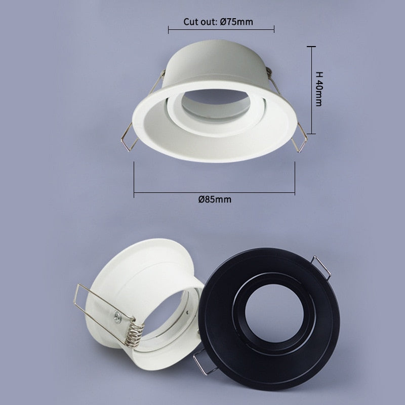 Anti-Glare Round/Square MR16/GU10 Housing Led Spot Light Bulb Holder Recessed Light Fixtures Downlight Frame