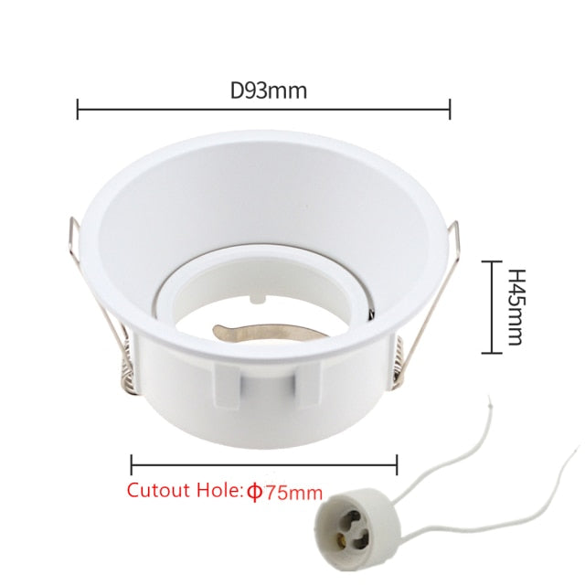 Anti-Glare Round/Square MR16/GU10 Housing Led Spot Light Bulb Holder Recessed Light Fixtures Downlight Frame