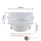 Anti-Glare Round/Square MR16/GU10 Housing Led Spot Light Bulb Holder Recessed Light Fixtures Downlight Frame