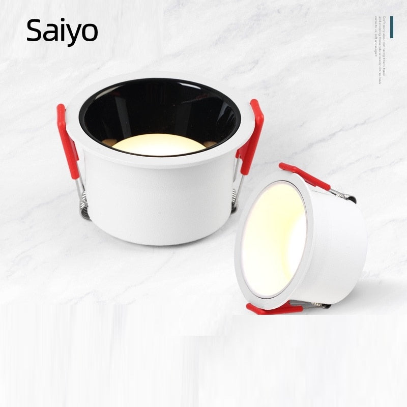 Saiyo Led spotlights Recessed Downlight 5W 7W 12W 15W No Flicker Deep Glare Round White Ceiling lamp Spots