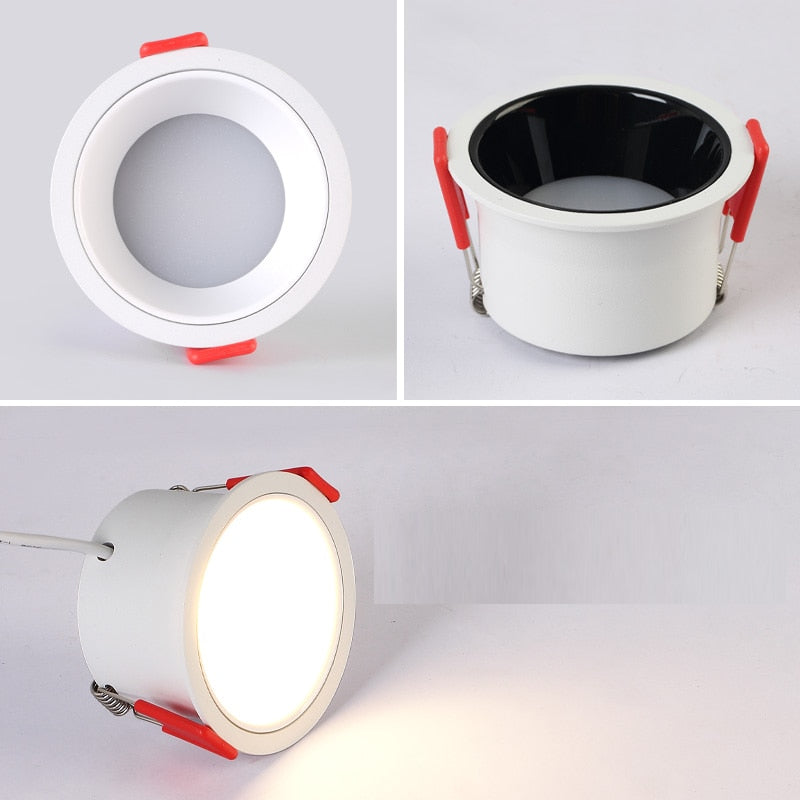 Saiyo Led spotlights Recessed Downlight 5W 7W 12W 15W No Flicker Deep Glare Round White Ceiling lamp Spots