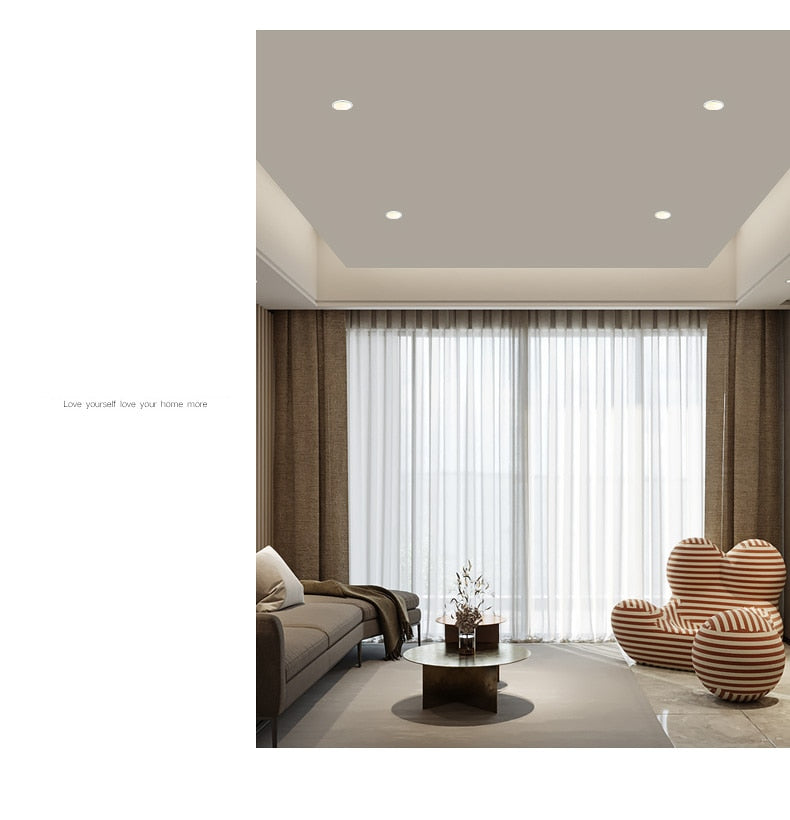 Saiyo Led spotlights Recessed Downlight 5W 7W 12W 15W No Flicker Deep Glare Round White Ceiling lamp Spots