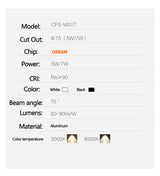 Saiyo Led spotlights Recessed Downlight 5W 7W 12W 15W No Flicker Deep Glare Round White Ceiling lamp Spots