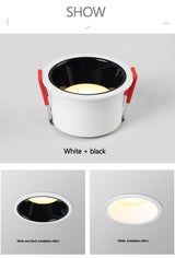 Saiyo Led spotlights Recessed Downlight 5W 7W 12W 15W No Flicker Deep Glare Round White Ceiling lamp Spots