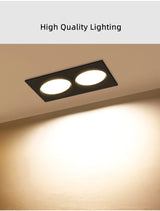 Square downlight Recessed LED Ceiling lamp Downlight 7W/9W/12W/2X7W/2X9W/2X12W White tBlack Kitchen indoor lighting Led lamp light