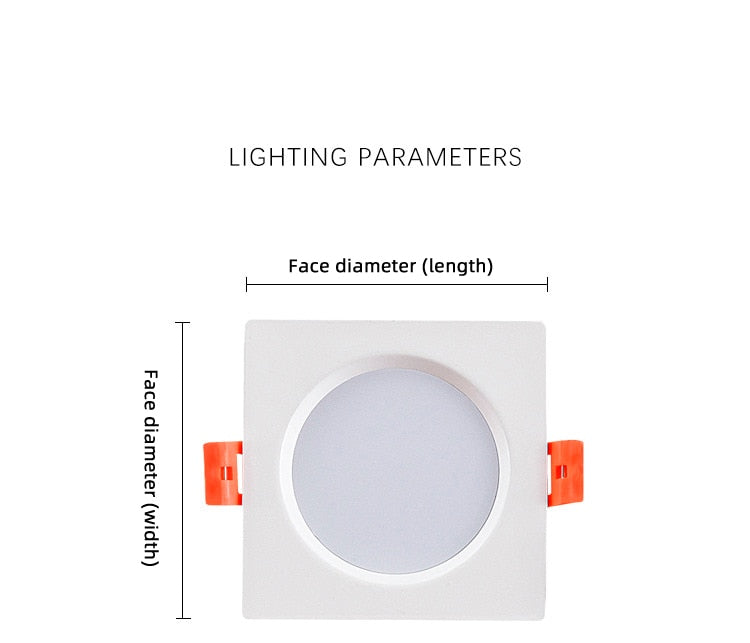 Square downlight Recessed LED Ceiling lamp Downlight 7W/9W/12W/2X7W/2X9W/2X12W White tBlack Kitchen indoor lighting Led lamp light