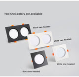 Square downlight Recessed LED Ceiling lamp Downlight 7W/9W/12W/2X7W/2X9W/2X12W White tBlack Kitchen indoor lighting Led lamp light