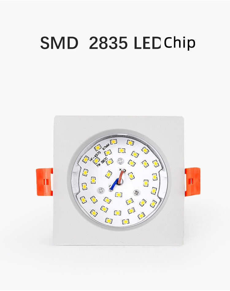 Square downlight Recessed LED Ceiling lamp Downlight 7W/9W/12W/2X7W/2X9W/2X12W White tBlack Kitchen indoor lighting Led lamp light