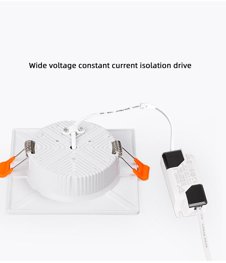 Square downlight Recessed LED Ceiling lamp Downlight 7W/9W/12W/2X7W/2X9W/2X12W White tBlack Kitchen indoor lighting Led lamp light