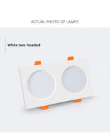 Square downlight Recessed LED Ceiling lamp Downlight 7W/9W/12W/2X7W/2X9W/2X12W White tBlack Kitchen indoor lighting Led lamp light