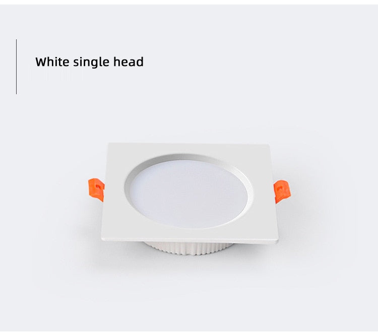 Square downlight Recessed LED Ceiling lamp Downlight 7W/9W/12W/2X7W/2X9W/2X12W White tBlack Kitchen indoor lighting Led lamp light