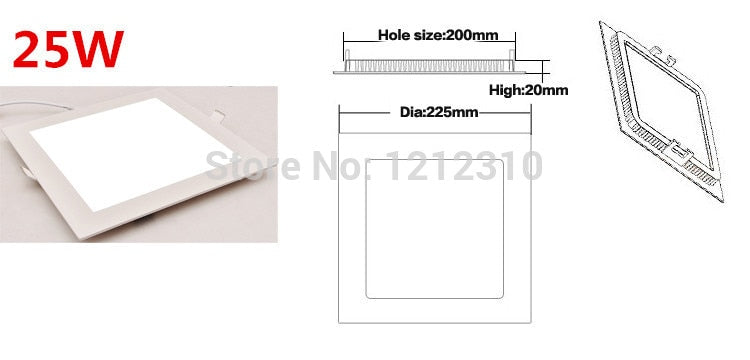 LED Ceiling Downlight Natural white/Warm White/Cold White AC110-220V led panel light with driver 25W Dimmable 2 Years Warranty